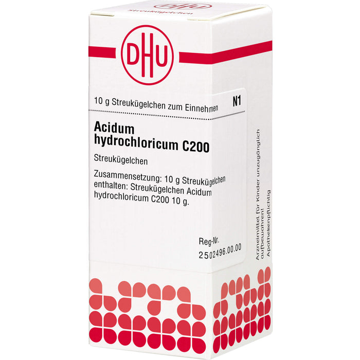 DHU Acidum hydrochloricum C200 Streukügelchen, 10 g Globuli