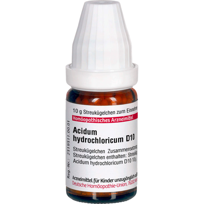 DHU Acidum hydrochloricum D10 Streukügelchen, 10 g Globules