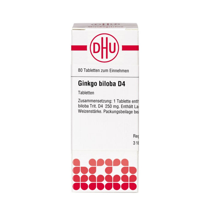 DHU Ginkgo biloba D4 Tabletten, 80 pc Tablettes