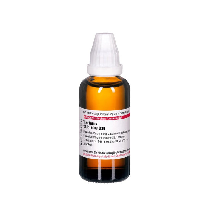 Tartarus stibiatus D30 DHU Dilution, 50 ml Lösung