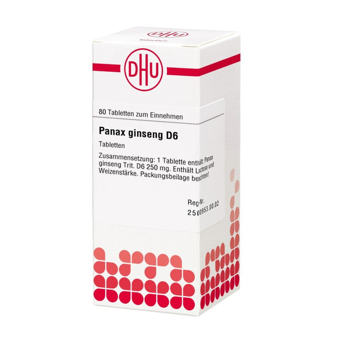 DHU Panax ginseng D6 Tabletten, 80 pc Tablettes