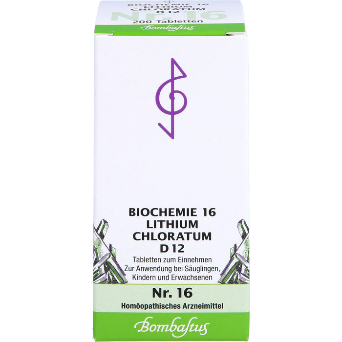 Bombastus Biochemie 16 Lithium chloratum D12 Tabletten, 200 St. Tabletten