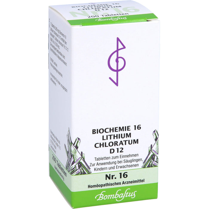 Bombastus Biochemie 16 Lithium chloratum D12 Tabletten, 200 St. Tabletten