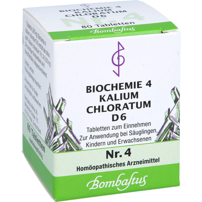 Biochemie 4 Kalium chloratum Bombastus D6 Tbl., 80 St TAB