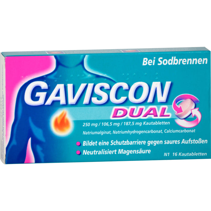 GAVISCON Dual Kautabletten bei Sodbrennen, 16 pcs. Tablets