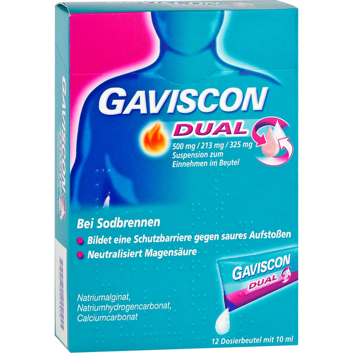 GAVSICON Dual Suspension bei Sodbrennen, 12 pc Sachets