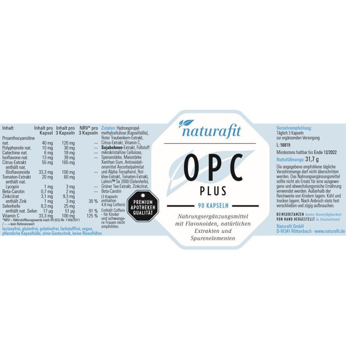 naturafit OPC Plus Kapseln, 90 pcs. Capsules