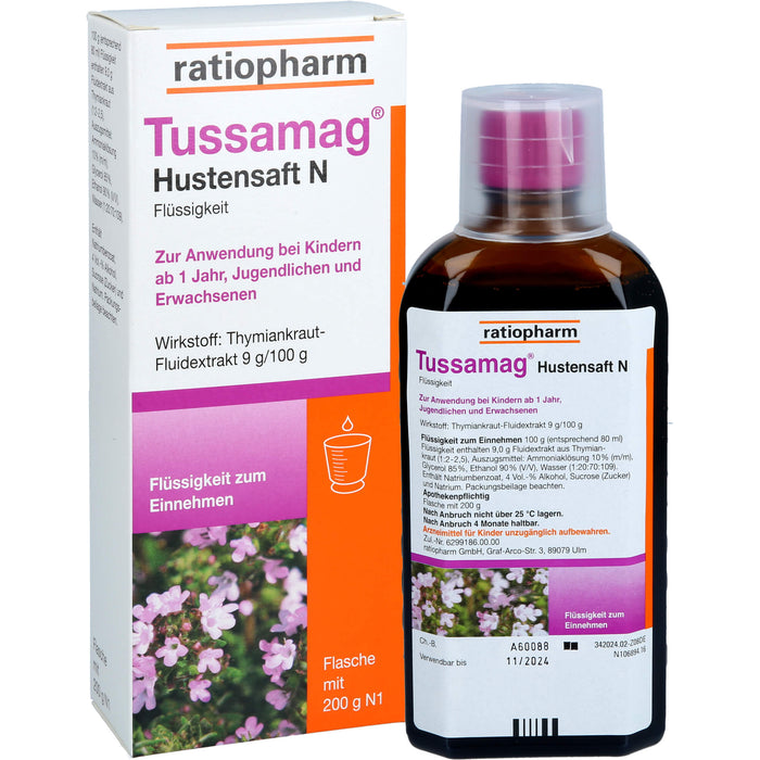 Tussamag Hustensaft N, 200 g Solution