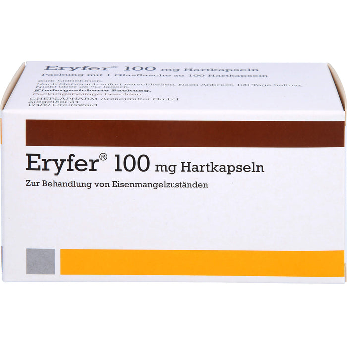 CHEPLAPHARM Eryfer 100 mg Hartkapseln zur Behandlung von Eisenmangelzuständen, 100 pc Capsules