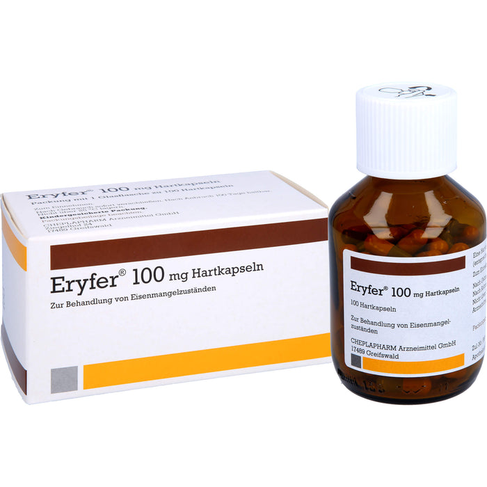 CHEPLAPHARM Eryfer 100 mg Hartkapseln zur Behandlung von Eisenmangelzuständen, 100 pcs. Capsules