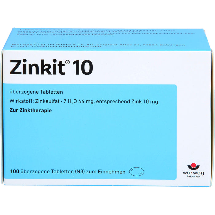 Zinkit 10, Überzogene Tabletten, 100 St UTA