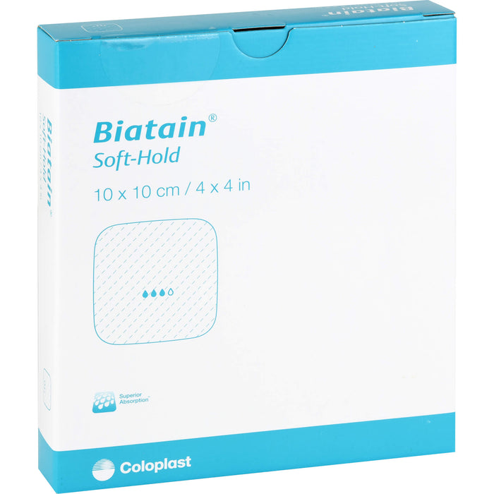 Biatain Soft-Hold Schaumverband sanft haftend  10 x 10 cm, 5 pc Pansements