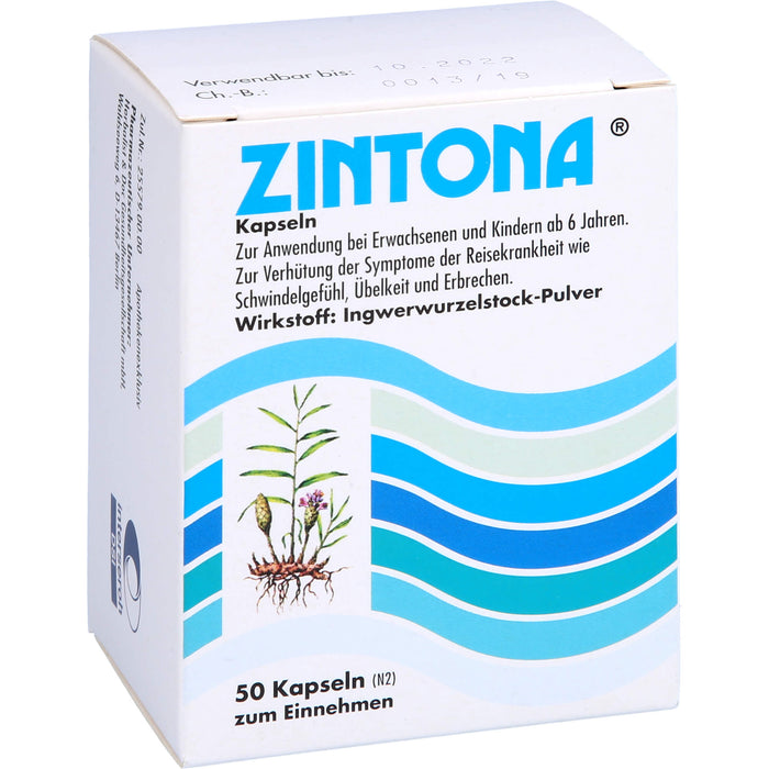 Zintona Kapseln zur Verhütung der Symptome der Reisekrankheit, 50 pcs. Capsules