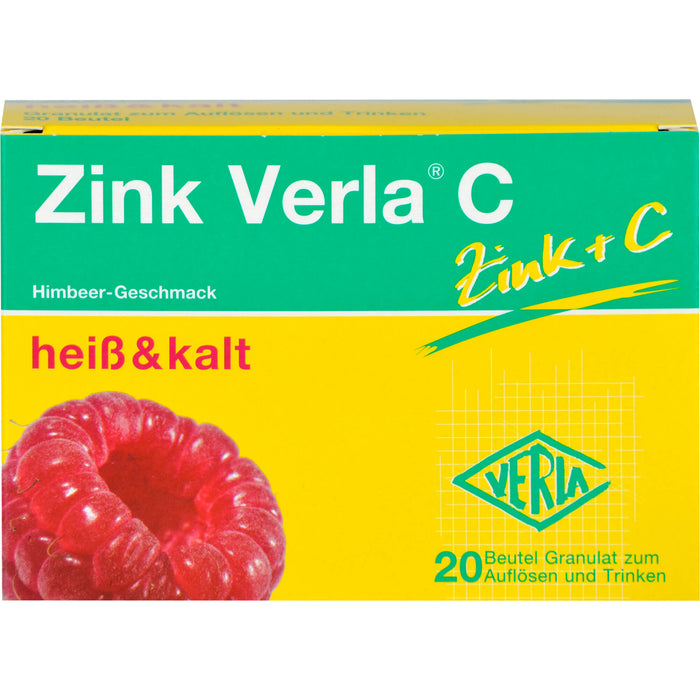 Zink Verla C Himbeer-Geschmack heiß & kalt Granulat, 20 pc Sachets