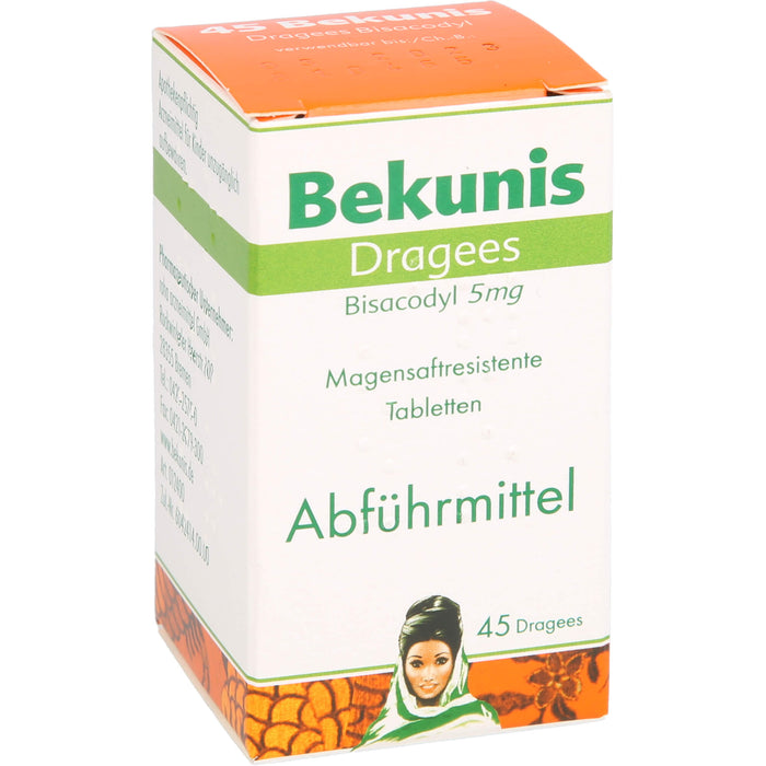 Bekunis Dragees Bisacodyl 5 mg Abführmittel, 45 pc Tablettes