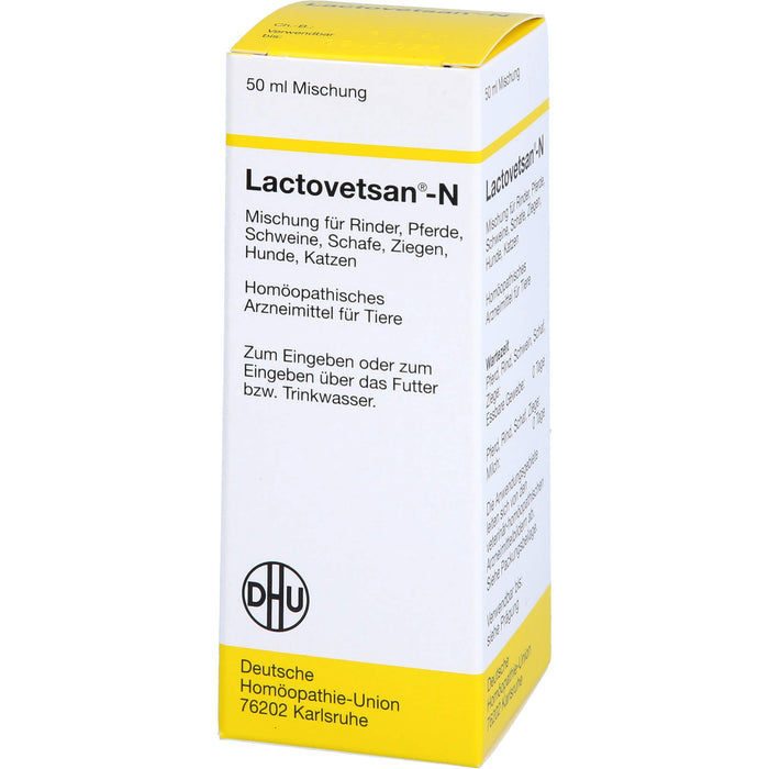 DHU Lactovetsan-N für Tiere, Rinder, Pferde, Schweine, Schafe, Ziegen, Hunde, Katzen, 50 ml Lösung