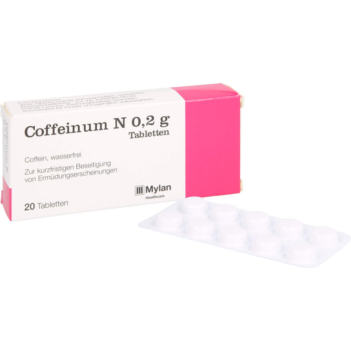 Coffeinum N 0.2 g Tabletten bei Ermüdungserscheinungen, 20 St. Tabletten