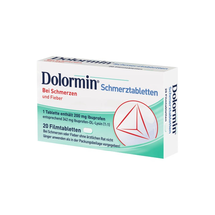 Dolormin Schmerztabletten 200 mg bei Schmerzen und Fieber, 20 pc Tablettes