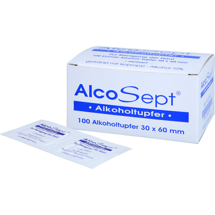 AlcoSept Alkoholtupfer zur Reinigung der Haut, 100 pcs. Swab