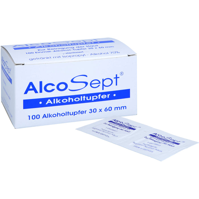 AlcoSept Alkoholtupfer zur Reinigung der Haut, 100 pcs. Swab