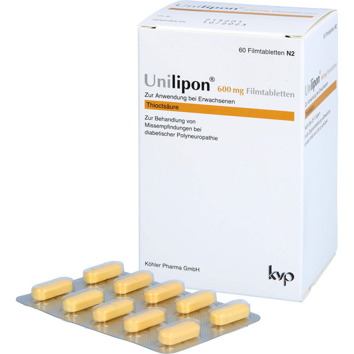 Unilipon 600 mg Filmtabletten bei Missempfindungen bei diabetischer Polyneuropathie, 60 St. Tabletten