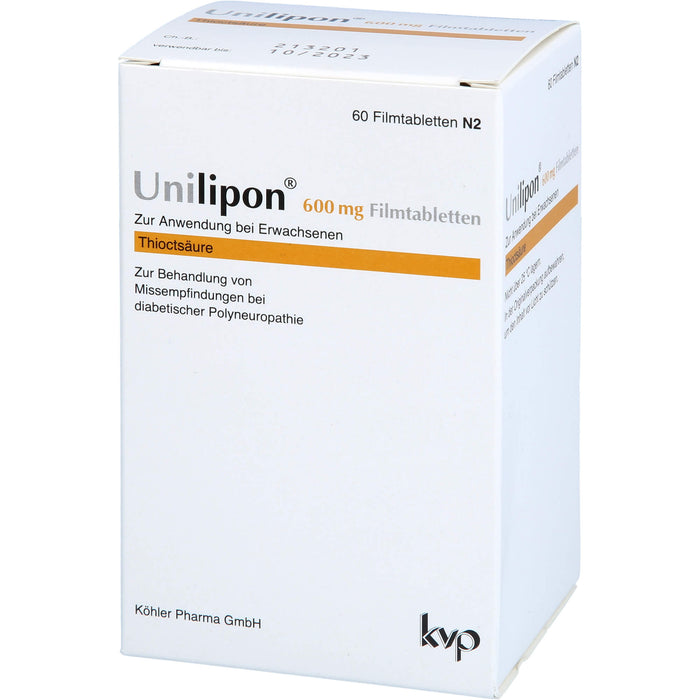 Unilipon 600 mg Filmtabletten bei Missempfindungen bei diabetischer Polyneuropathie, 60 St. Tabletten