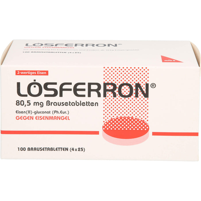 LÖSFERRON Brausetabletten gegen Eisenmangel, 100 pc Tablettes