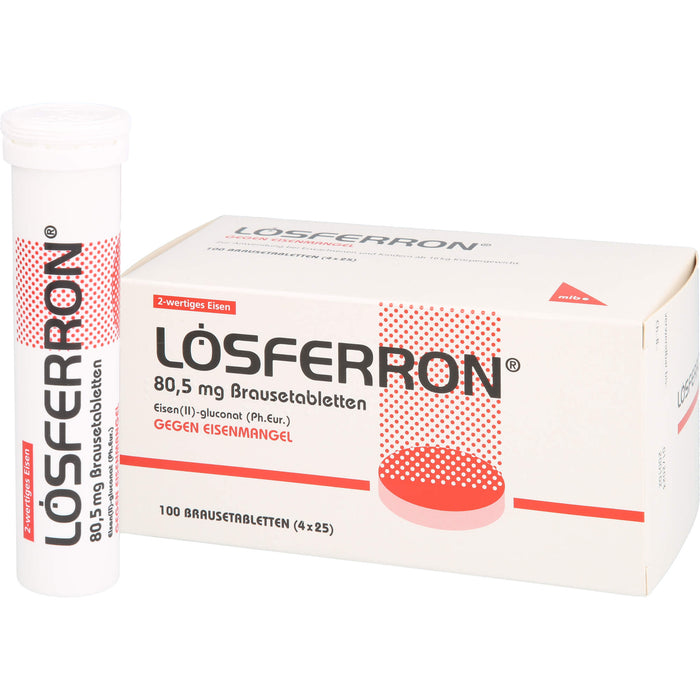 LÖSFERRON Brausetabletten gegen Eisenmangel, 100 pc Tablettes