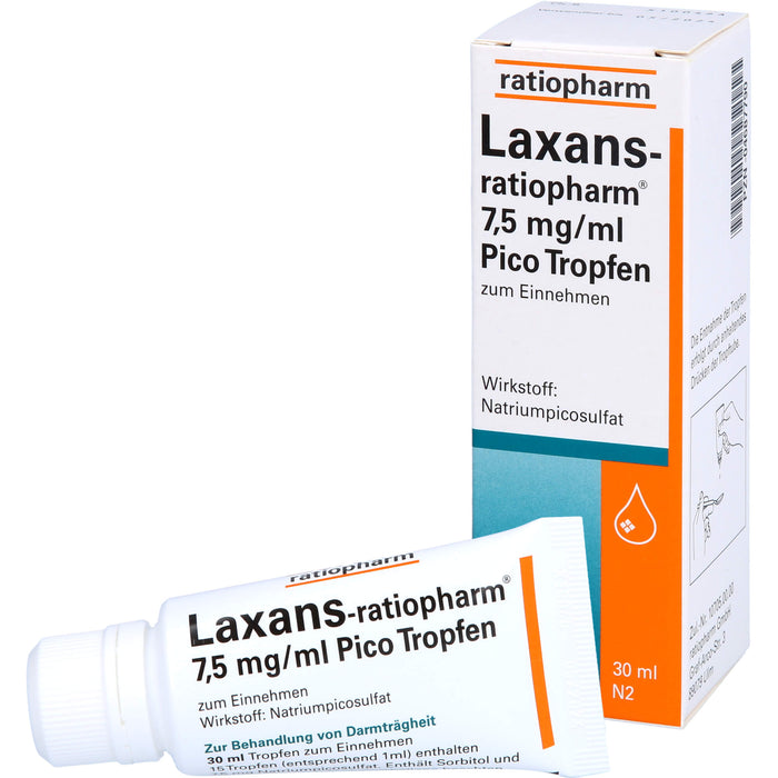 Laxans-ratiopharm 7,5 mg/ml Pico Tropfen zum Einnehmen, 30 ml Lösung