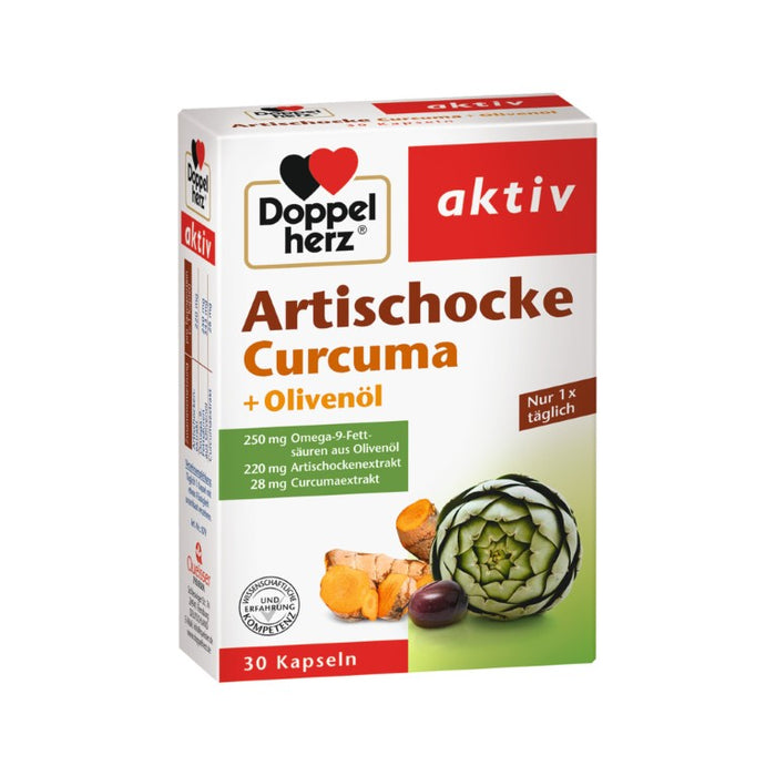 Doppelherz Artischocke + Olivenöl + Curcuma, 30 St KAP