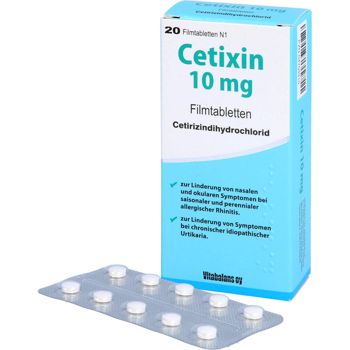 Cetixin 10 mg Filmtabletten bei Allergien, 20 St. Tabletten