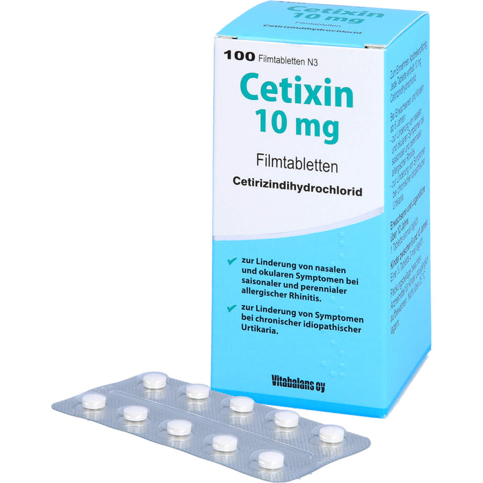 Cetixin 10 mg Filmtabletten bei Allergien, 100 pcs. Tablets