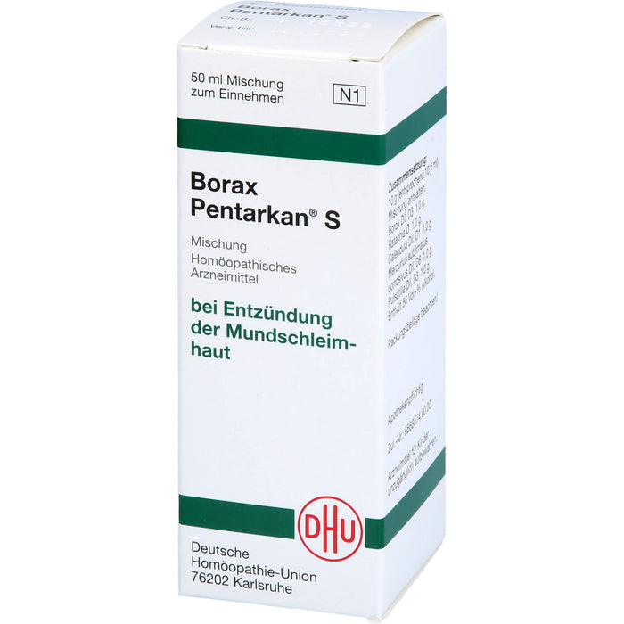 DHU Borax Pentarkan S Mischung bei Entzündungen der Mundschleimhaut, 50 ml Lösung