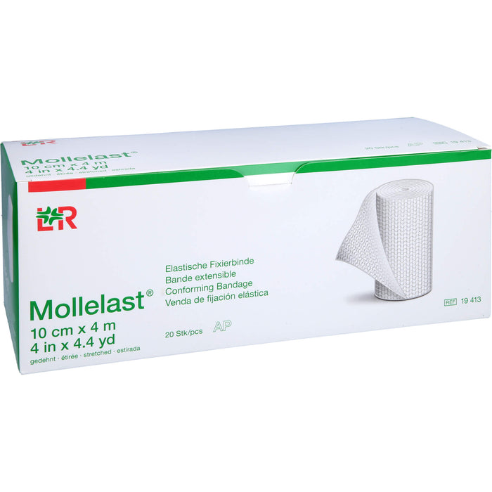 Mollelast Elastische Fixierbinde 10 cm x 4 m, 20 pcs. Pack