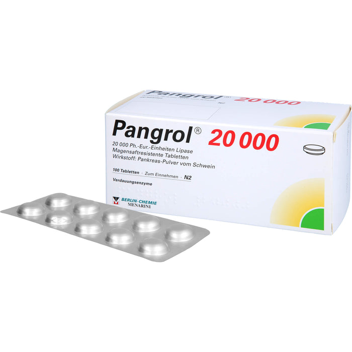 BERLIN-CHEMIE Pangrol 20000 Filmtabletten Verdauungsenzyme, 100 pc Tablettes