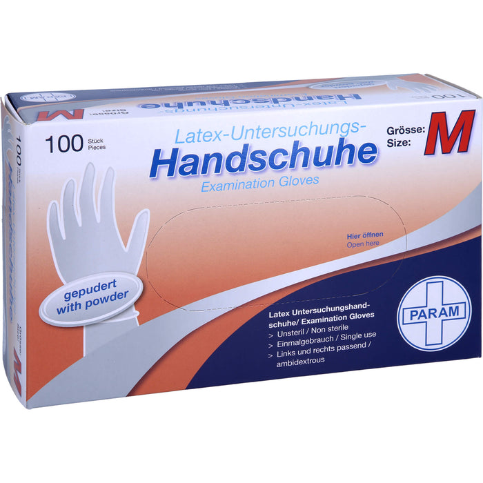 Einmal Handschuhe Latex gepudert M, 100 St HAS