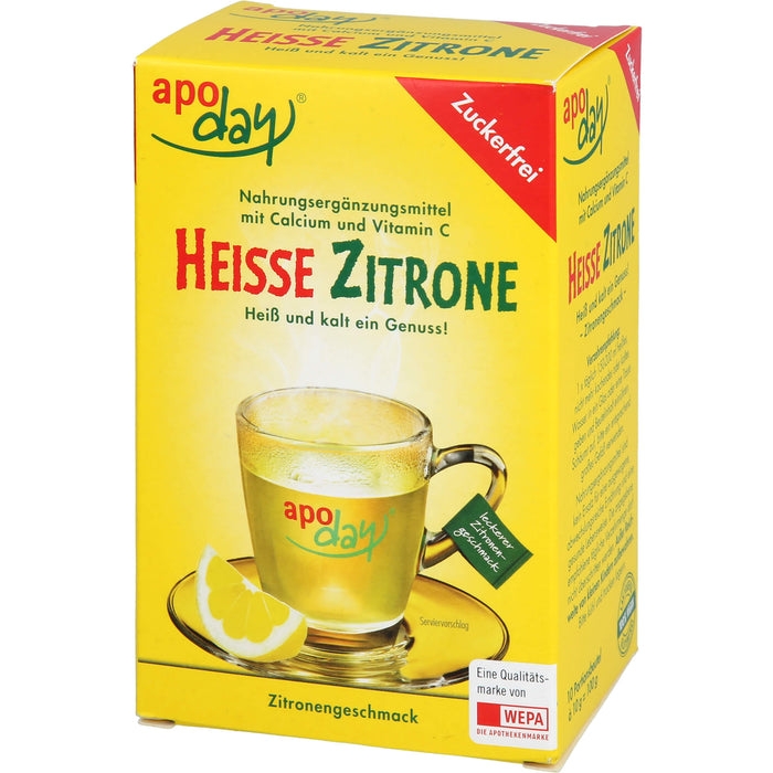 apoday Heisse Zitrone zuckerfrei Beutel, 10 pc Sachets