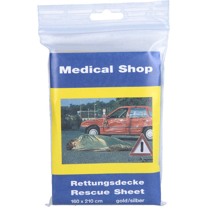 Medical Shop Rettungsdecke gold/silber 160 x 210 cm, 1 St. Packung