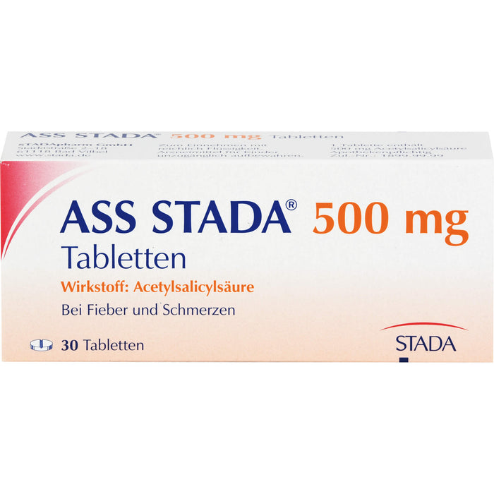 ASS STADA 500 mg Tabletten bei Fieber und Schmerzen, 30 St. Tabletten