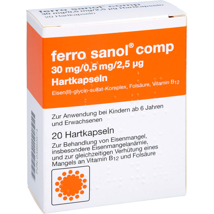 ferro sanol comp 30mg/0,5mg/2,5µg Hartkapseln, 20 St KMP