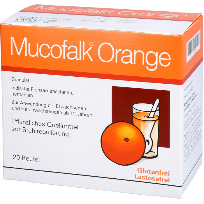 Mucofalk Orange Granulat Quellmittel zur Stuhlregulierung, 20 pc Sachets