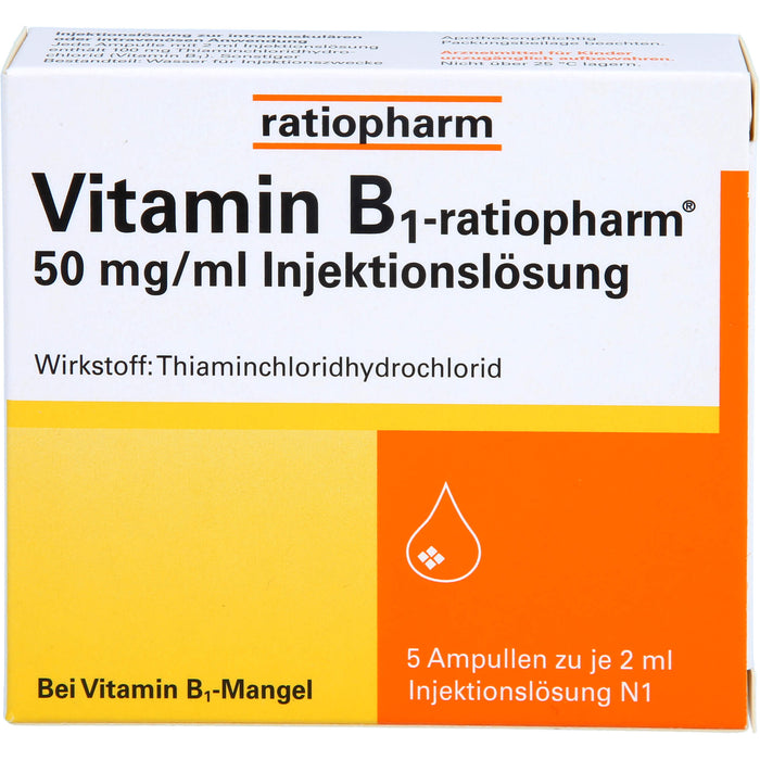 Vitamin B1-ratiopharm 50 mg/ml Injektionslösung, 5 St. Ampullen