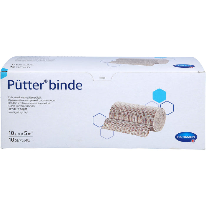 HARTMANN Pütterbinde 10 cm x 5 m kräftige Kurzzugbinde, 10 pcs. Bandage