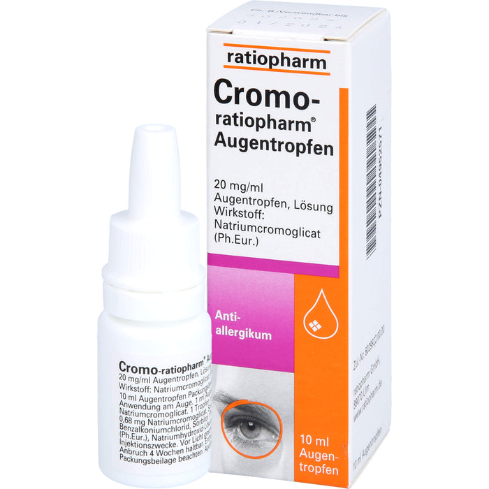 Cromo-ratiopharm Augentropfen Antiallergikum, 10 ml Solution