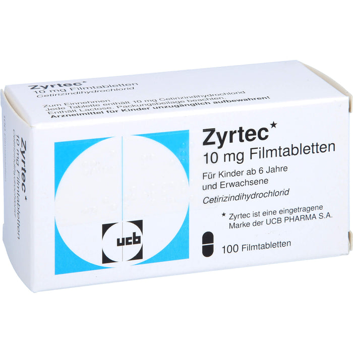 Zyrtec 10 mg kohlpharma Filmtabletten bei Allergien, 100 St. Tabletten