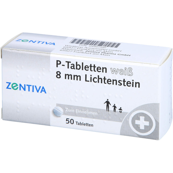 P-Tabletten weiß 8 mm Lichtenstein, 50 pc Tablettes