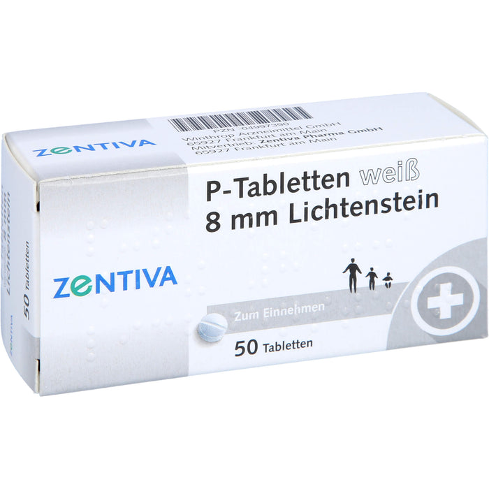 P-Tabletten weiß 8 mm Lichtenstein, 50 St. Tabletten