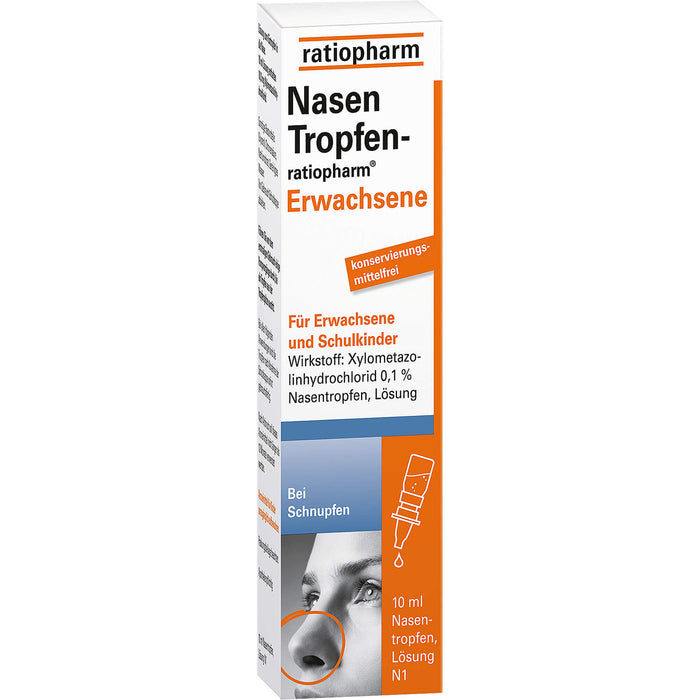 NasenTropfen-ratiopharm Erwachsene, 10 ml Solution