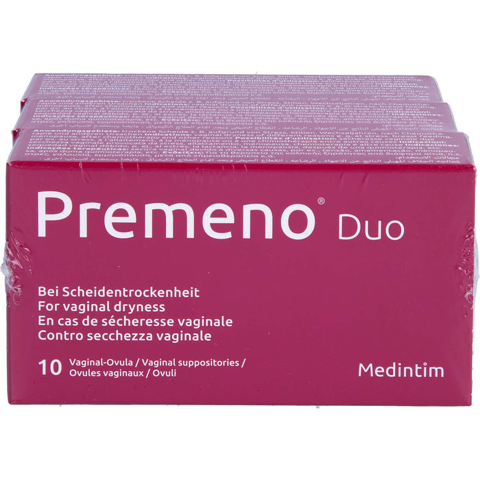 Premeno duo Vaginal Ovula bei Scheidentrockenheit, 30 pcs. Suppositories