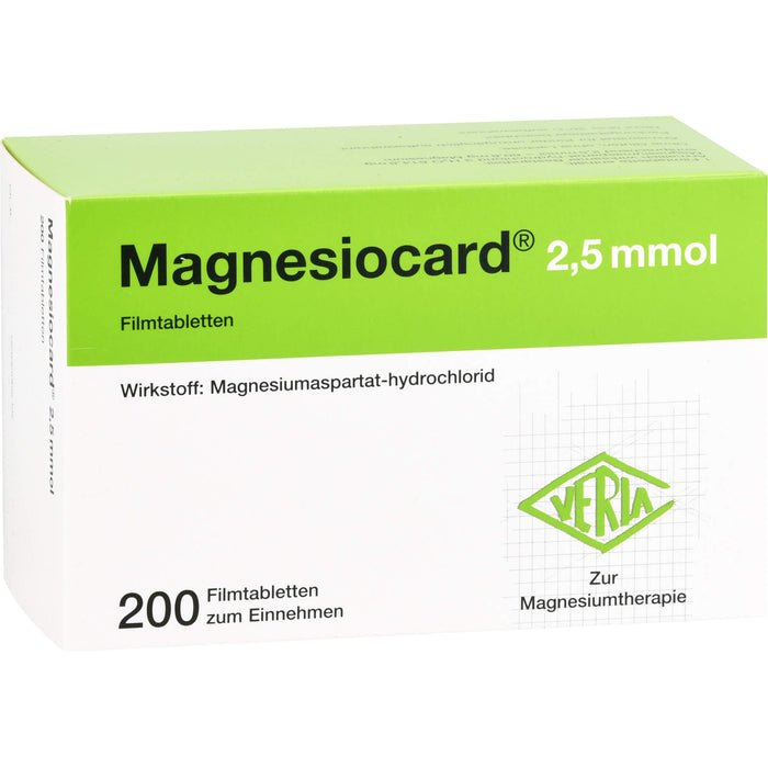 Magnesiocard 2,5 mmol Filmtabletten zur Magnesiumtherapie, 200 pc Tablettes